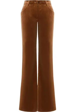 Alberta Ferretti Dames, Broeken, Bruin, Maat: S Katoen