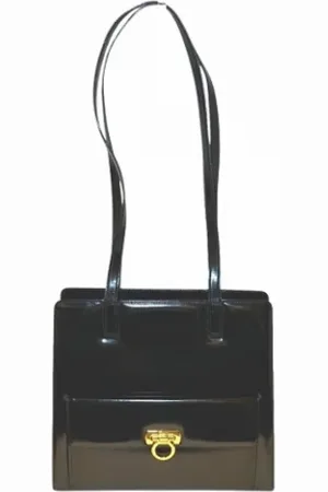 Salvatore Ferragamo Dames, Pre-owned, Zwart, Maat: ONE Size Leer