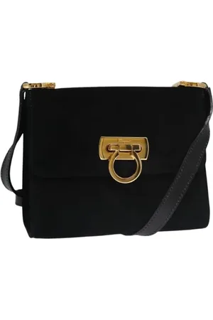 Salvatore Ferragamo Dames, Pre-owned, Zwart, Maat: ONE Size Suède