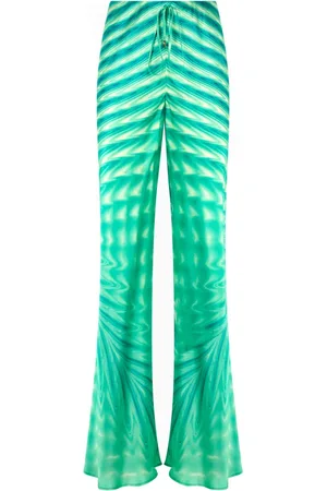Roberto Cavalli Dames, Broeken, Groen, Maat: M Zijde