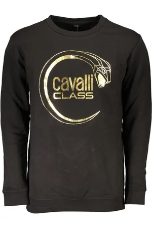 Roberto Cavalli Heren, Sweatshirts & Hoodies, Zwart, Maat: 3XL Katoen