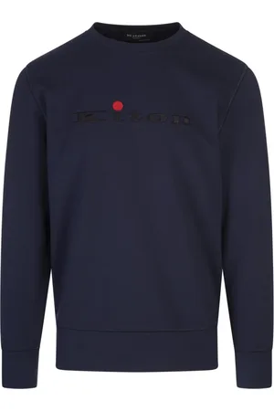 Kiton Heren, Sweatshirts & Hoodies, Blauw, Maat: M Katoen