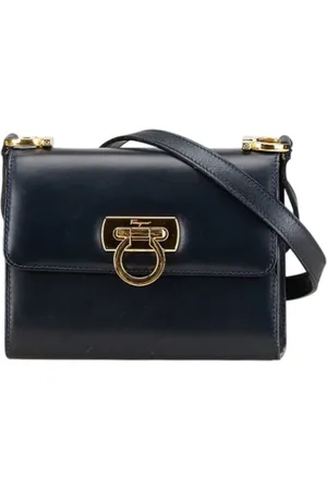 Salvatore Ferragamo Dames, Pre-owned, Blauw, Maat: ONE Size Leer