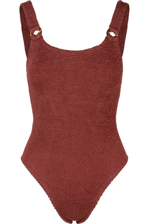 Hunza G Dames, Badkleding, Bruin, Maat: ONE Size Polyamide