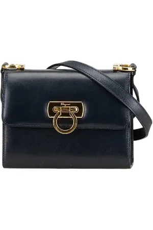 Salvatore Ferragamo Dames, Pre-owned, Blauw, Maat: ONE Size Leer