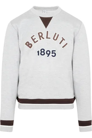 Berluti Heren, Sweatshirts & Hoodies, Grijs, Maat: S Katoen