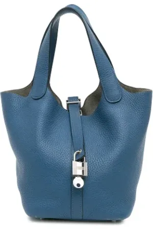 Hermès Dames, Pre-owned, Blauw, Maat: ONE Size Leer