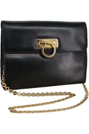 Salvatore Ferragamo Dames, Pre-owned, Zwart, Maat: ONE Size Leer