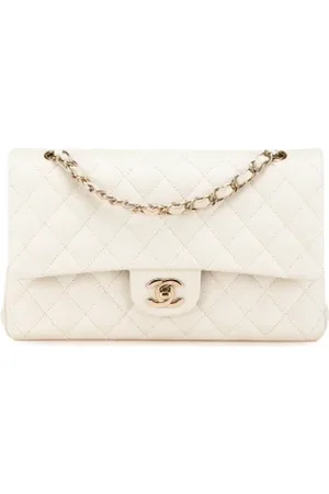 CHANEL Dames, Pre-owned, Wit, Maat: ONE Size Leer