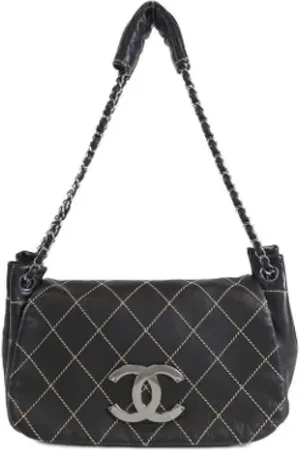 CHANEL Dames, Pre-owned, Zwart, Maat: ONE Size Leer