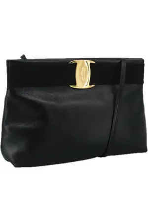 Salvatore Ferragamo Dames, Pre-owned, Zwart, Maat: ONE Size Leer