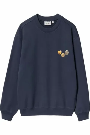 Carhartt Heren, Sweatshirts & Hoodies, Blauw, Maat: S Katoen