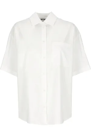 Msgm Dames, Blouses & Shirts, Wit, Maat: S Katoen