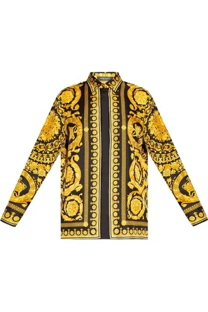 VERSACE Dames, Blouses & Shirts, Geel, Maat: S Zijde