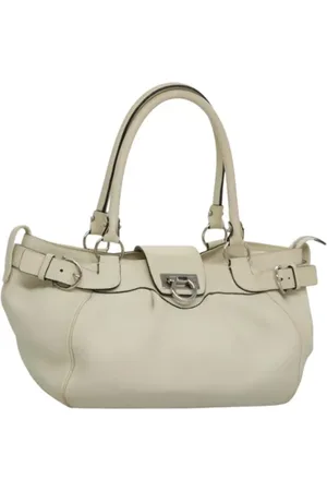 Salvatore Ferragamo Dames, Pre-owned, Wit, Maat: ONE Size Leer