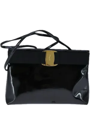 Salvatore Ferragamo Dames, Pre-owned, Zwart, Maat: ONE Size Leer