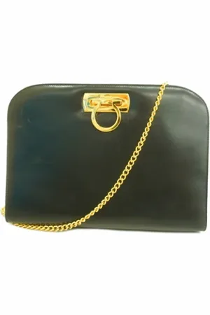 Salvatore Ferragamo Dames, Pre-owned, Zwart, Maat: ONE Size Leer