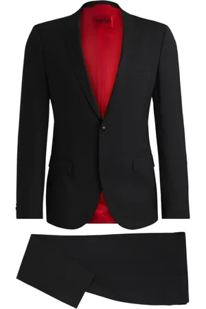 HUGO BOSS Heren, Pakken, Zwart, Maat: M Wol