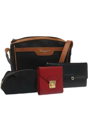 Salvatore Ferragamo Dames, Pre-owned, Zwart, Maat: ONE Size Leer