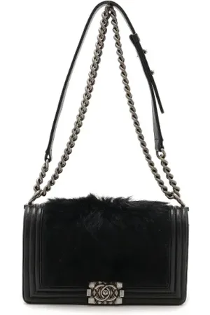CHANEL Dames, Pre-owned, Zwart, Maat: ONE Size Leer
