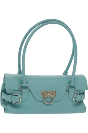 Salvatore Ferragamo Dames, Pre-owned, Blauw, Maat: ONE Size Leer