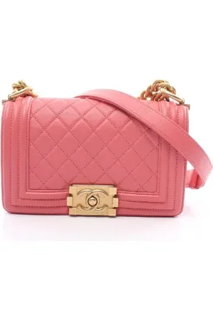CHANEL Dames, Pre-owned, Roze, Maat: ONE Size Leer