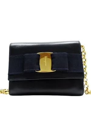 Salvatore Ferragamo Dames, Pre-owned, Blauw, Maat: ONE Size Leer