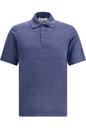 Brunello Cucinelli Heren, Tops, Blauw, Maat: M Linnen