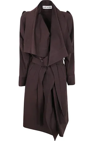 Issey Miyake Dames, Mantels, Bruin, Maat: M Wol
