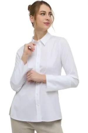 ETERNA Dames, Blouses & Shirts, Wit, Maat: L