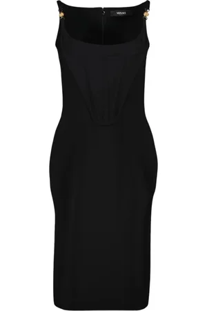 VERSACE Dames, Jurken, Zwart, Maat: 2XS Viscose