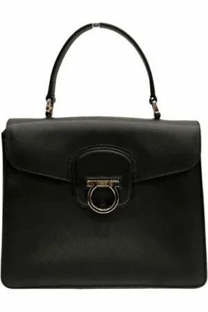 Salvatore Ferragamo Dames, Pre-owned, Zwart, Maat: ONE Size Leer
