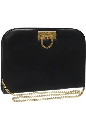 Salvatore Ferragamo Dames, Pre-owned, Zwart, Maat: ONE Size Leer
