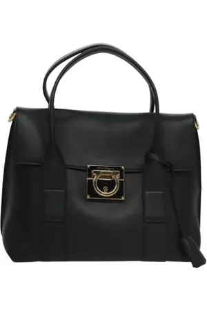 Salvatore Ferragamo Dames, Pre-owned, Zwart, Maat: ONE Size Leer