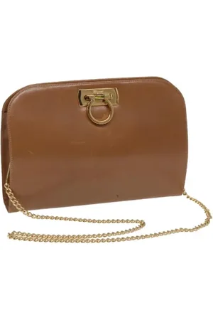 Salvatore Ferragamo Dames, Pre-owned, Bruin, Maat: ONE Size Leer