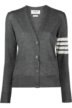 Thom Browne Dames, Truien, Grijs, Maat: XS Wol
