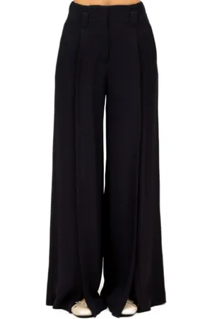SEMICOUTURE Dames, Broeken, Blauw, Maat: S Viscose