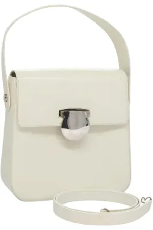 Salvatore Ferragamo Dames, Pre-owned, Wit, Maat: ONE Size Leer