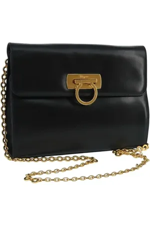 Salvatore Ferragamo Dames, Pre-owned, Zwart, Maat: ONE Size Leer