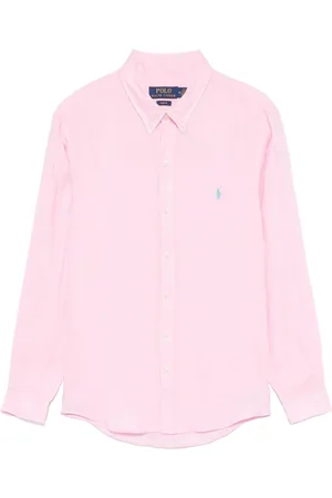 Ralph Lauren Heren, Overhemden, Roze, Maat: L Linnen