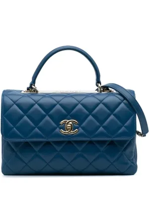 CHANEL Dames, Pre-owned, Blauw, Maat: ONE Size Leer