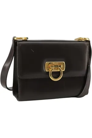 Salvatore Ferragamo Dames, Pre-owned, Bruin, Maat: ONE Size Leer
