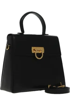 Salvatore Ferragamo Dames, Pre-owned, Zwart, Maat: ONE Size Leer