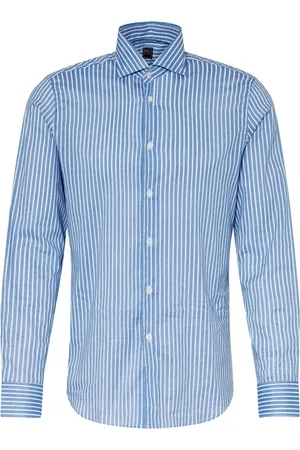 FEDELI Heren, Overhemden, Blauw, Maat: 2XL Katoen
