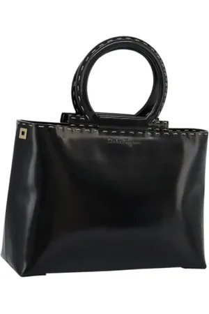 Salvatore Ferragamo Dames, Pre-owned, Zwart, Maat: ONE Size Leer