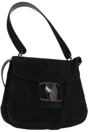 Salvatore Ferragamo Dames, Pre-owned, Zwart, Maat: ONE Size Leer