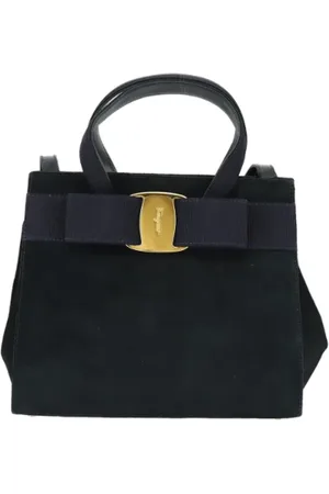 Salvatore Ferragamo Dames, Pre-owned, Blauw, Maat: ONE Size Suède