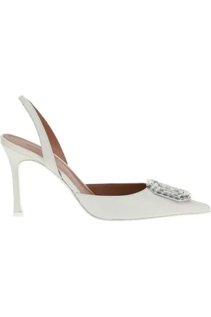 Amina Muaddi Dames, Schoenen, Wit, Maat: 36 EU Leer