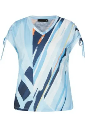 Rabe Dames, Tops, Blauw, Maat: 3XL