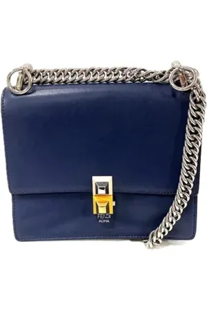 Fendi Dames, Pre-owned, Blauw, Maat: ONE Size Leer